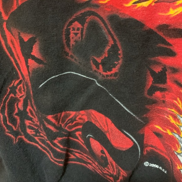 Y2K POW MIA Never Forget Biker Shirt Eagle & Flames Graphic Long Sleeve Medium - Picture 14 of 17